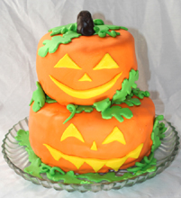 Stacked Jack O Lanterns Cake