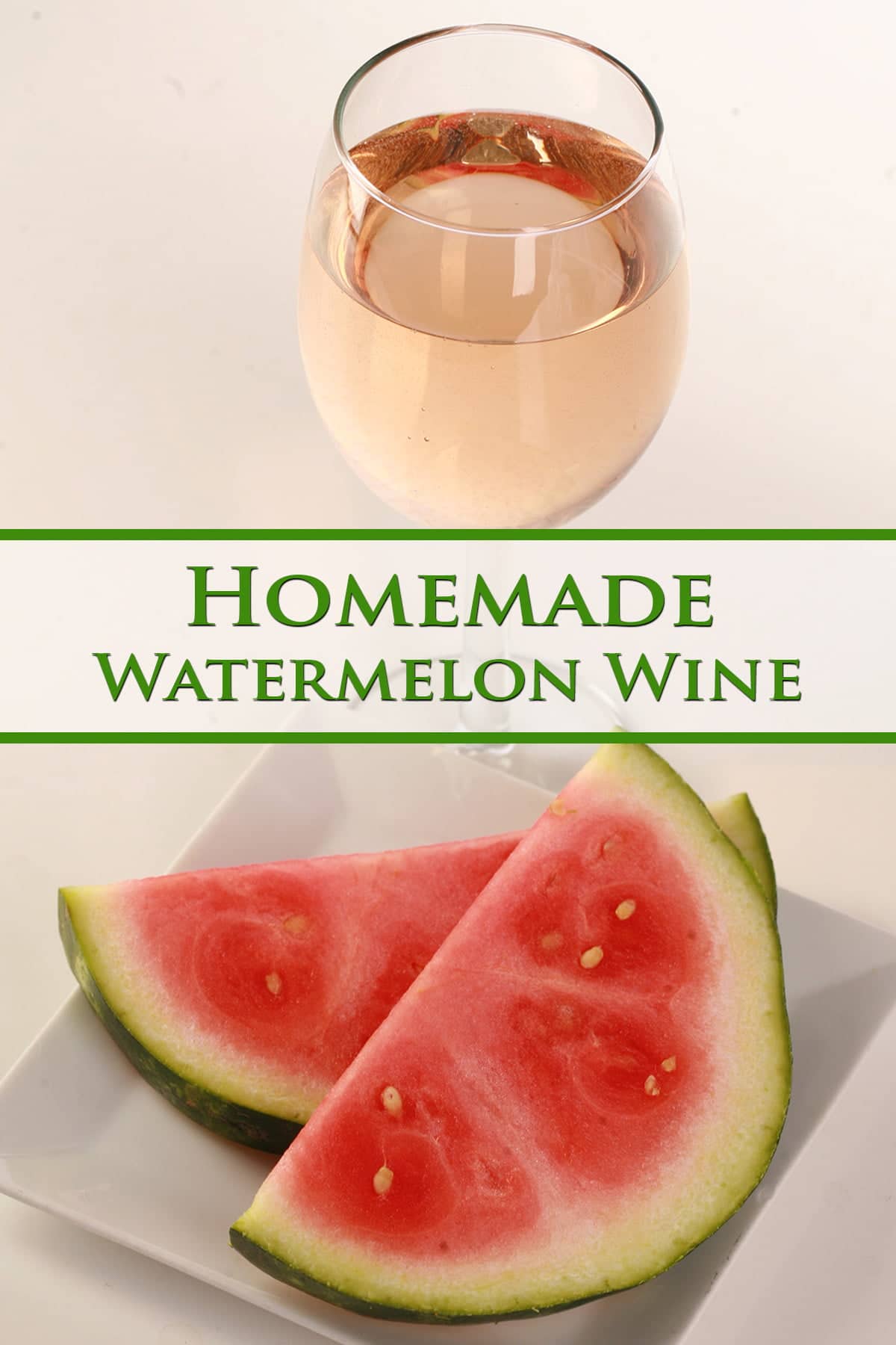A glass of pale pink wine, next to a white plate with watermelon slices on it.
