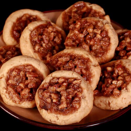 A plate of pecan pie cookies.