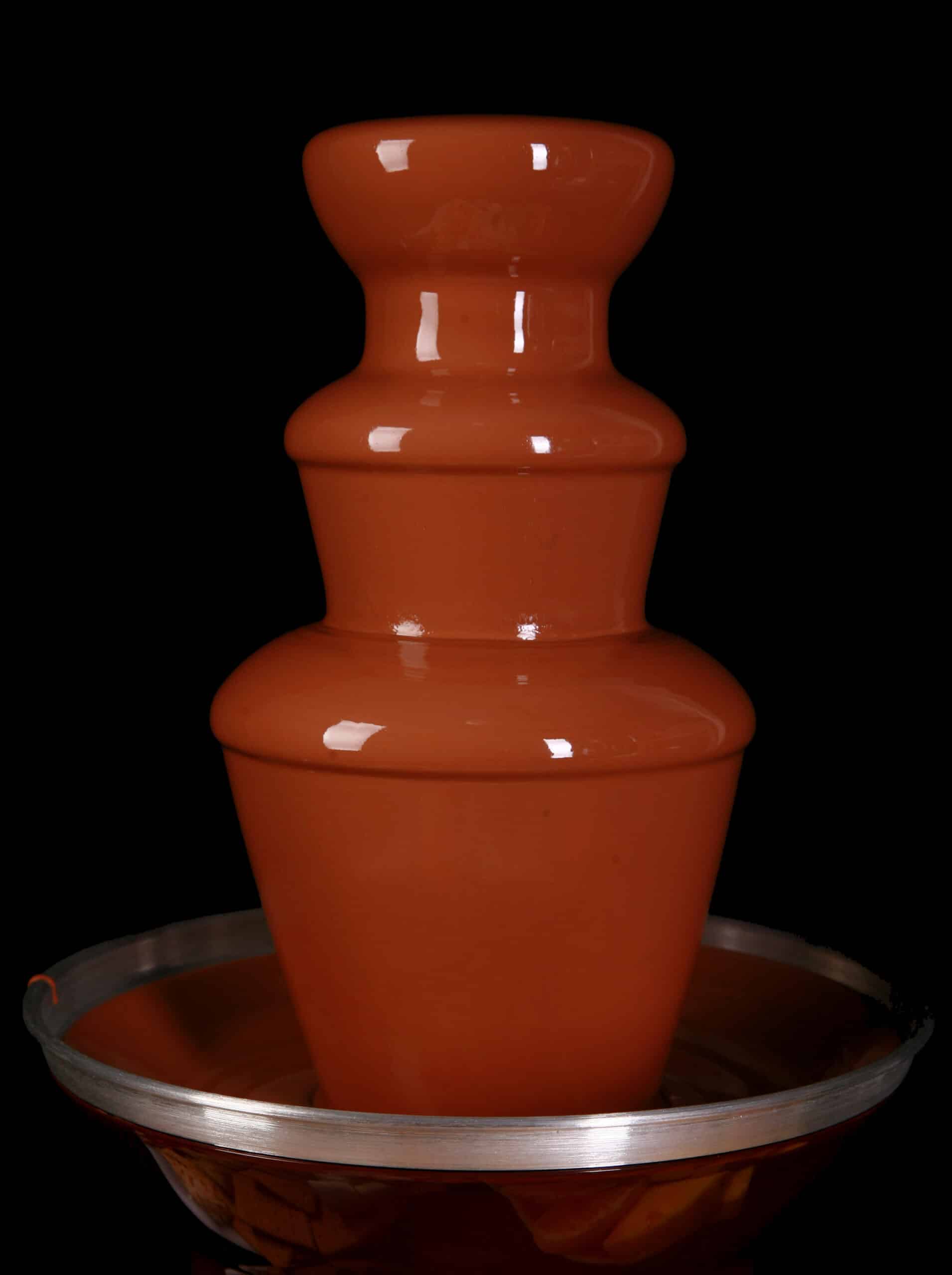 A chocolate fountain in operation.