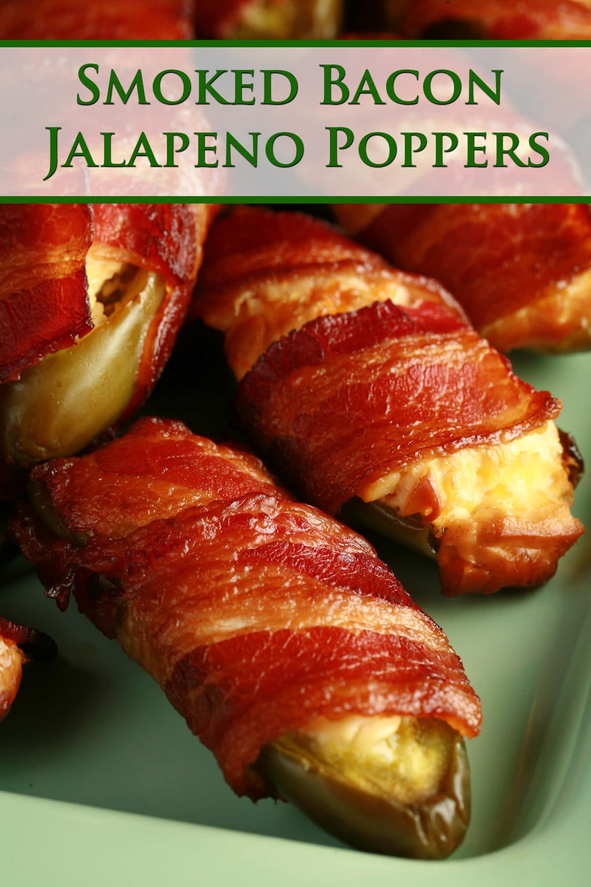 A close up view of smoked jalapeno poppers.