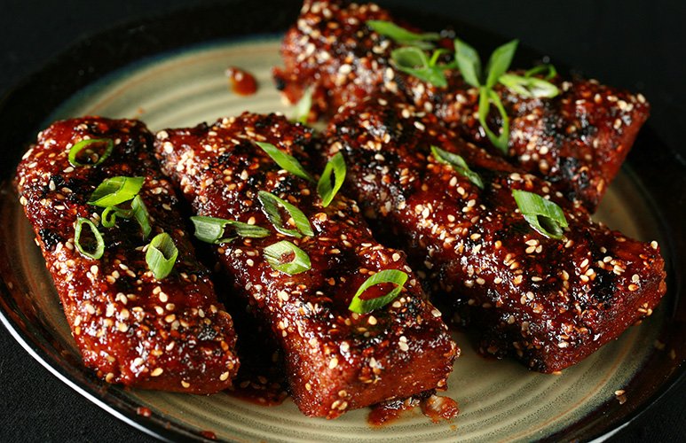 Vegan Boneless "Ribs" in Asian Inspired Sauce