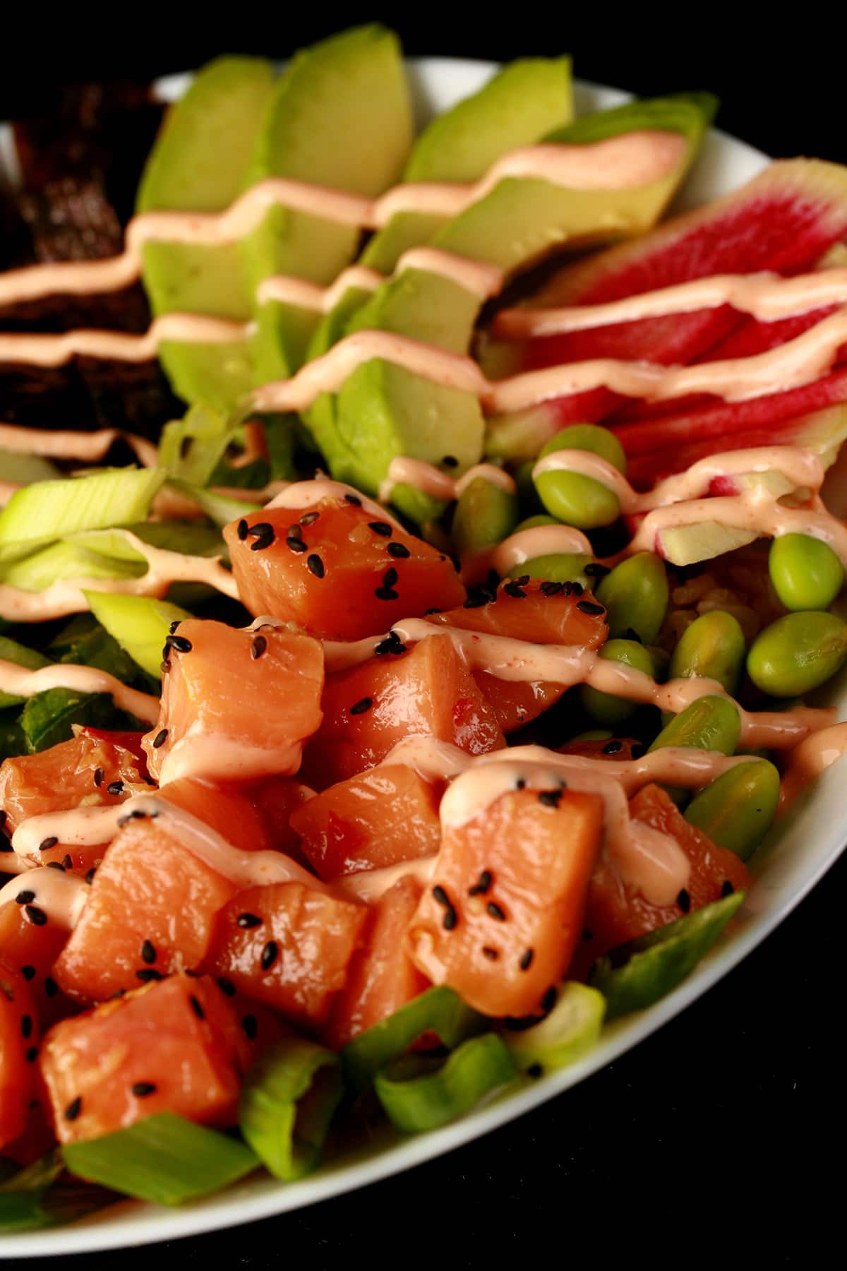 Keto Spicy Salmon Poke Bowl Celebration Generation