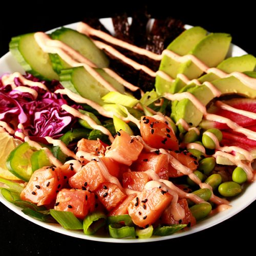 Keto Spicy Salmon Poke Bowl Celebration Generation