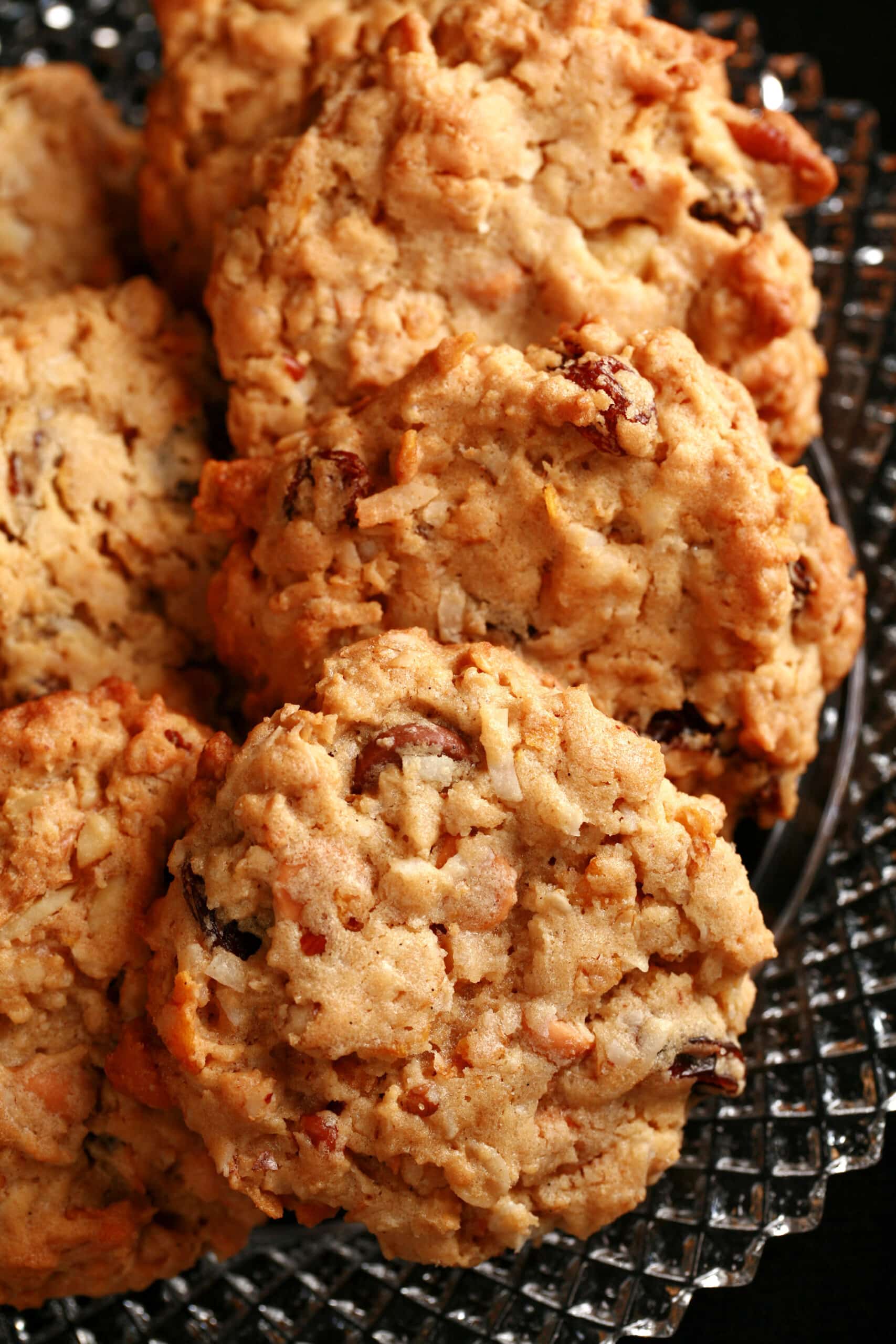 A plate of the Everything but the kitchen sink cookies.