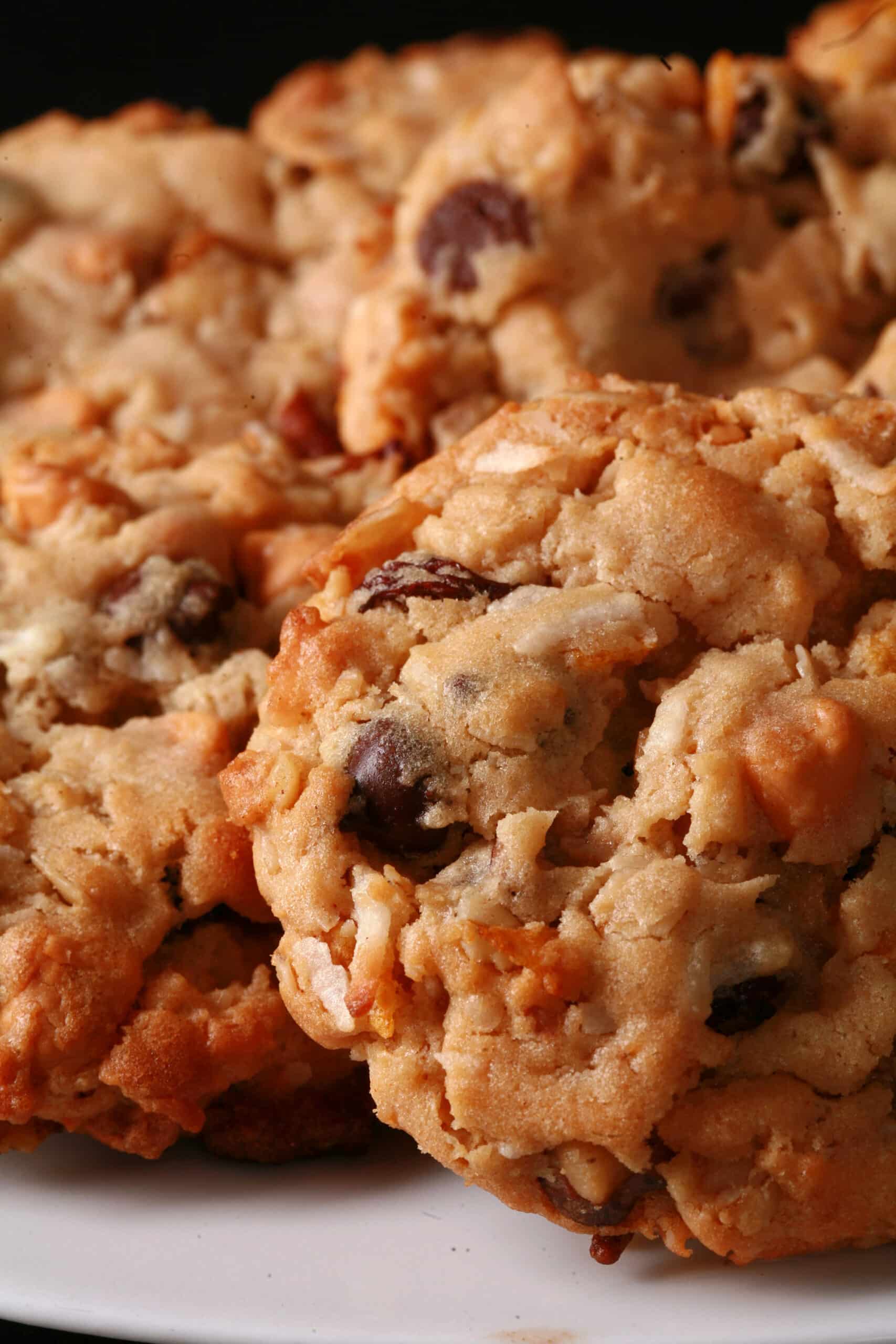 A plate of the Everything but the kitchen sink cookies.