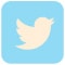 Twitter logo - a white stylized bird icon on an aqua background.
