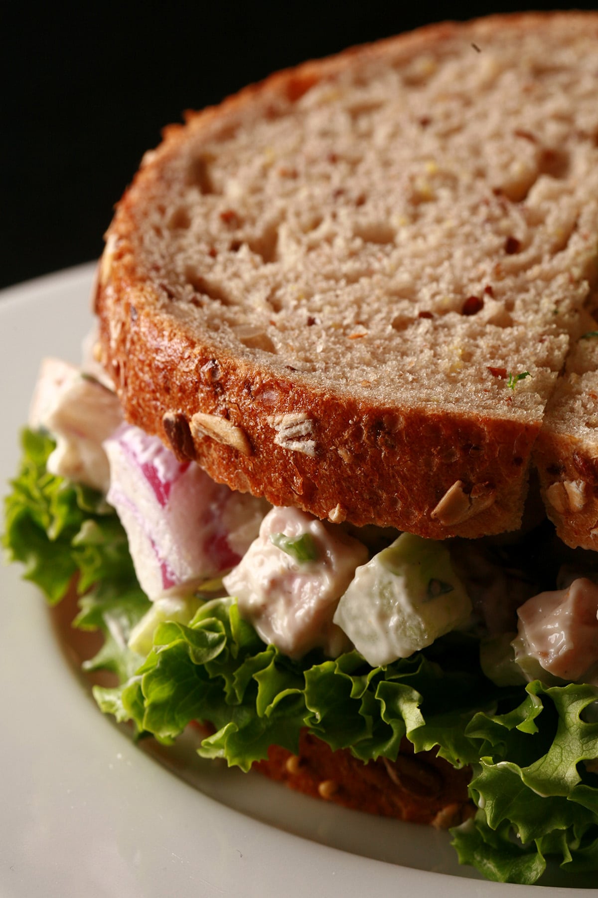 A smoked chicken salad sandwich.