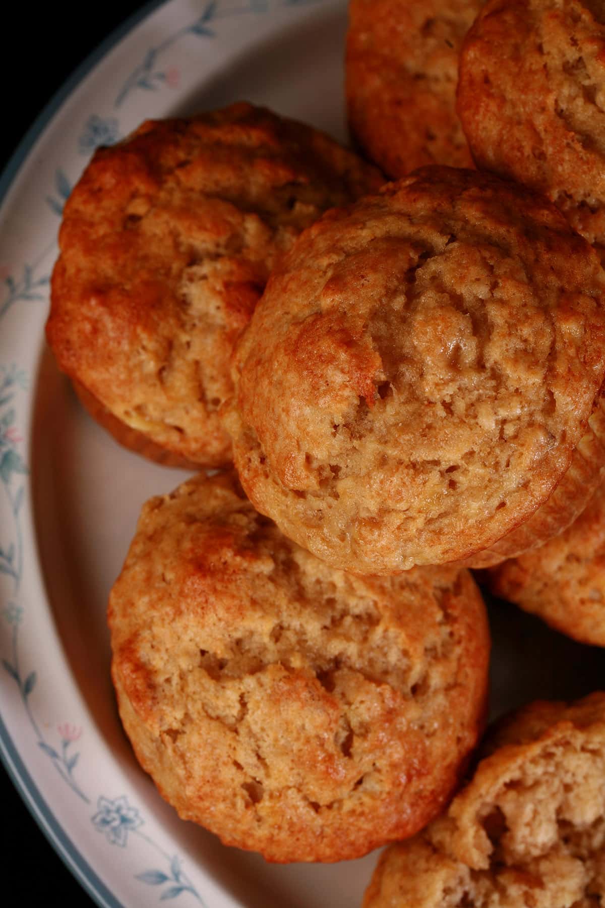 A plate of banana nut muffins.