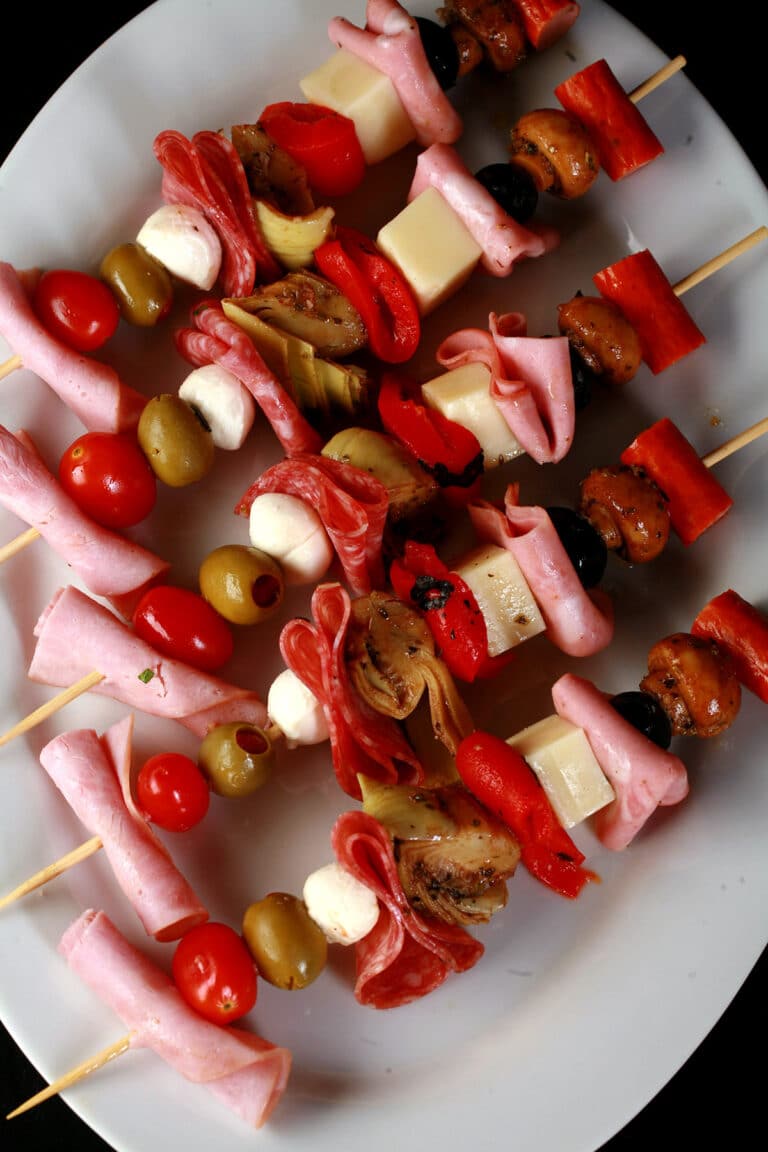 Easy Antipasto Skewers Appetizer Recipe - Celebration Generation